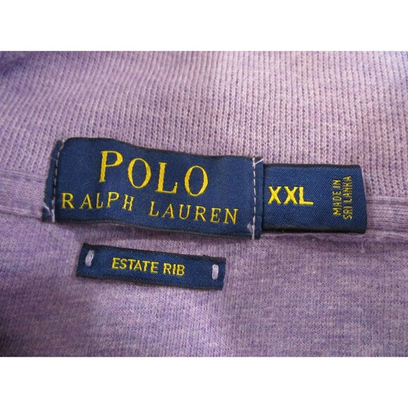 Polo Ralph Lauren Estate Rib Quarter Zip Light Purple Cotton Men's XXL EUC - Picture 4 of 16